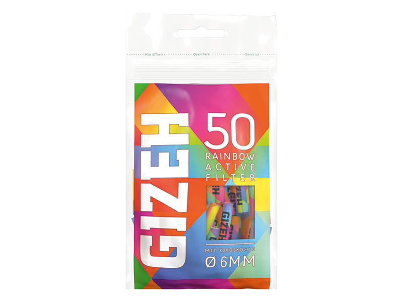 Gizeh Active Filter Rainbow 6mm, 50 Stück