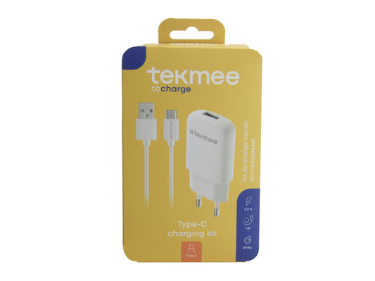 Tekmee fast charging set, USB to Type-C white